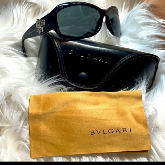 Bvgari Black Marbled Sunglasses with Swarovski - Picture 2 of 6